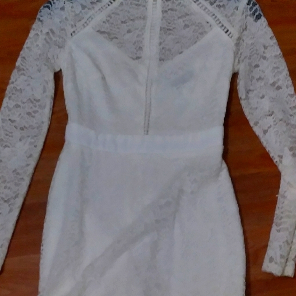 Bodycon dress white turtle neck